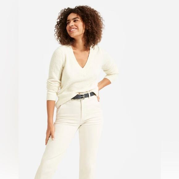 NWT EVERLANE THE TEDDY V NECK SWEATER‎ SIZE S - Picture 1 of 6